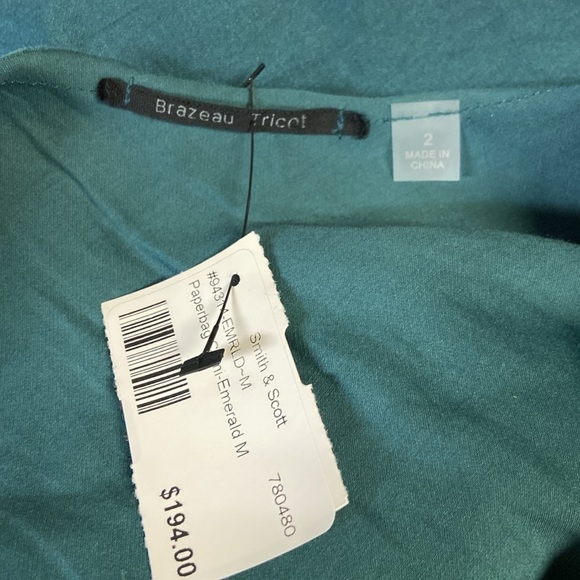 Brazeau Tricot Paperbag Silk Blend Cami Green Size 2/Medium NWT - Picture 5 of 5